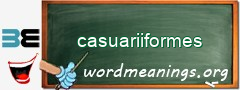 WordMeaning blackboard for casuariiformes